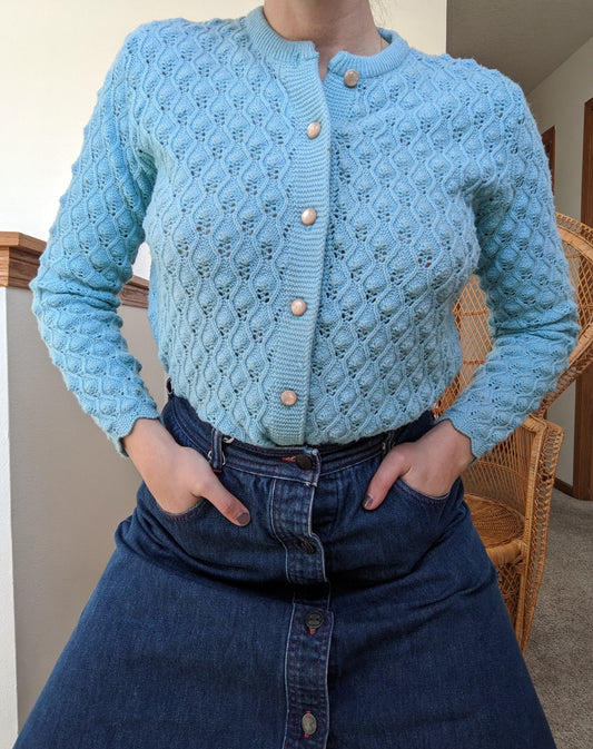 1940s 100% Orlon Acrylic Cardigan Rad Bonnie's Vintage