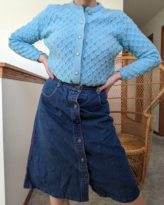 1940s 100% Orlon Acrylic Cardigan Rad Bonnie's Vintage