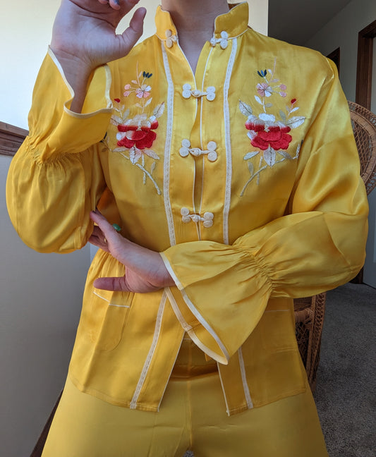 1970s satin pajama set Rad Bonnie's Vintage