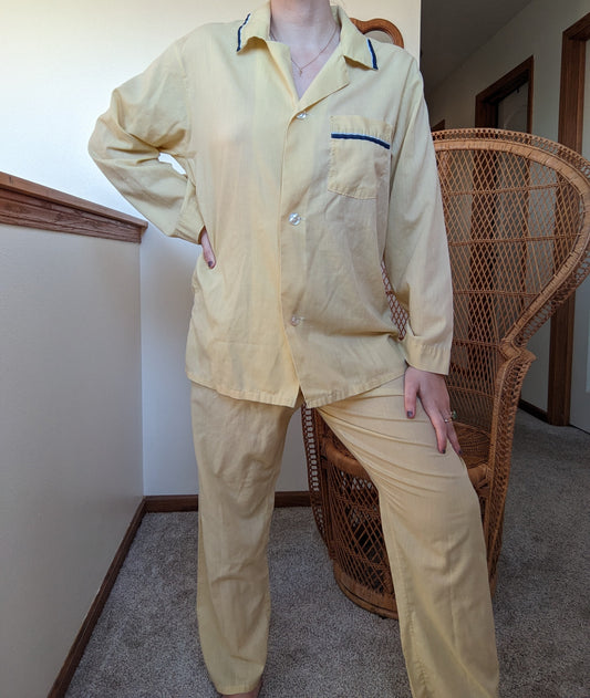 1960s pastel yellow pajama set Rad Bonnie's Vintage