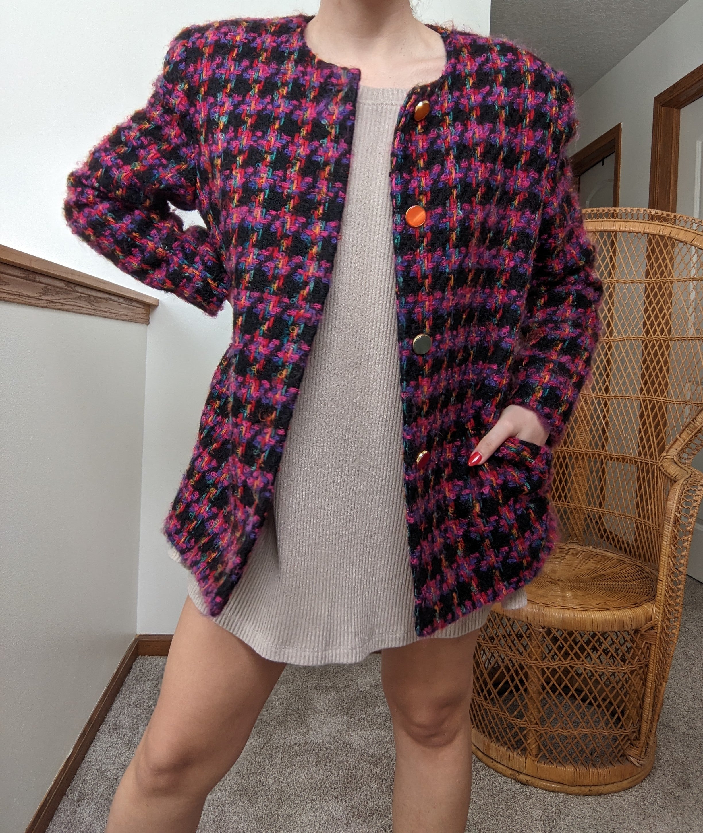 Rainbow tweed jacket sale