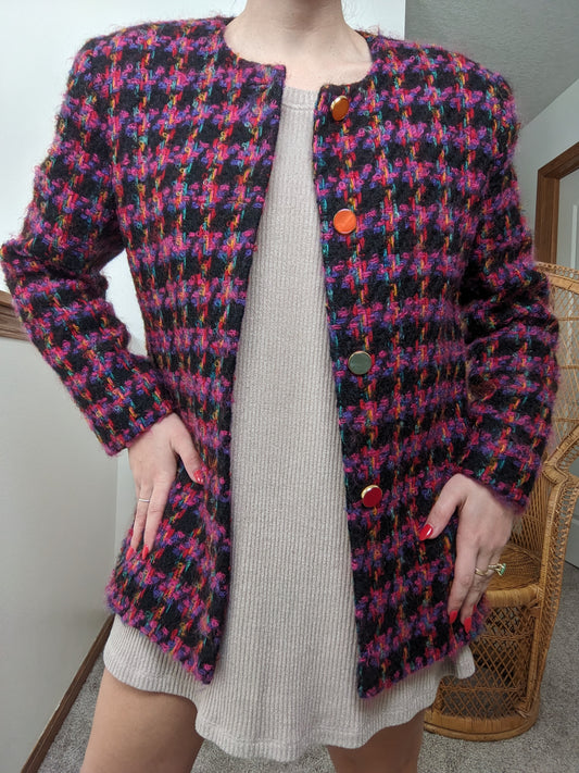1980s rainbow tweed jacket Rad Bonnie's Vintage