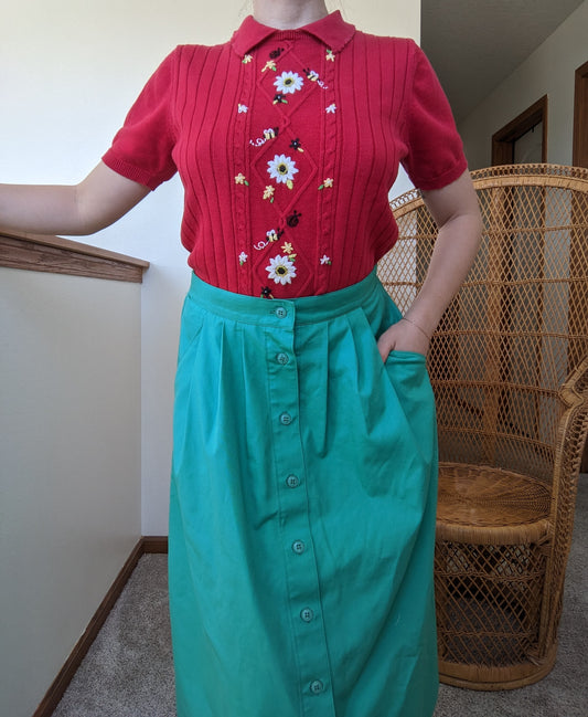 1990s bee and daisy short sleeve sweater Rad Bonnie's Vintage