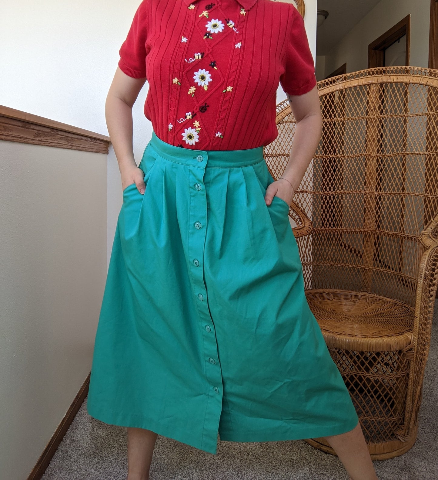1980s union made button skirt