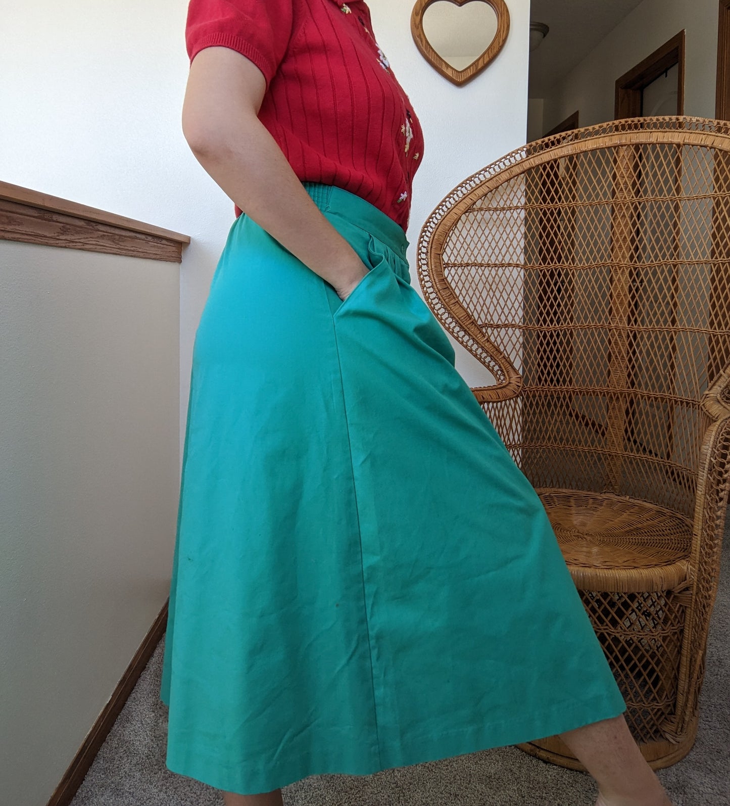 1980s union made button skirt