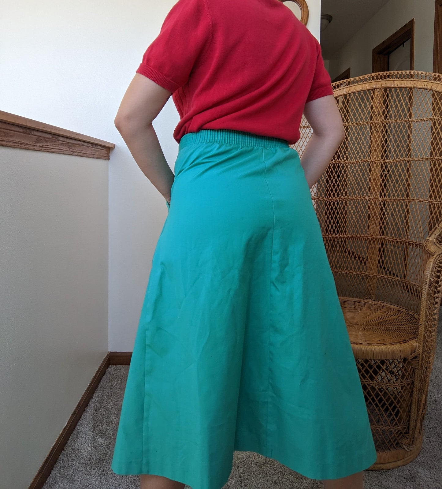 1980s union made button skirt