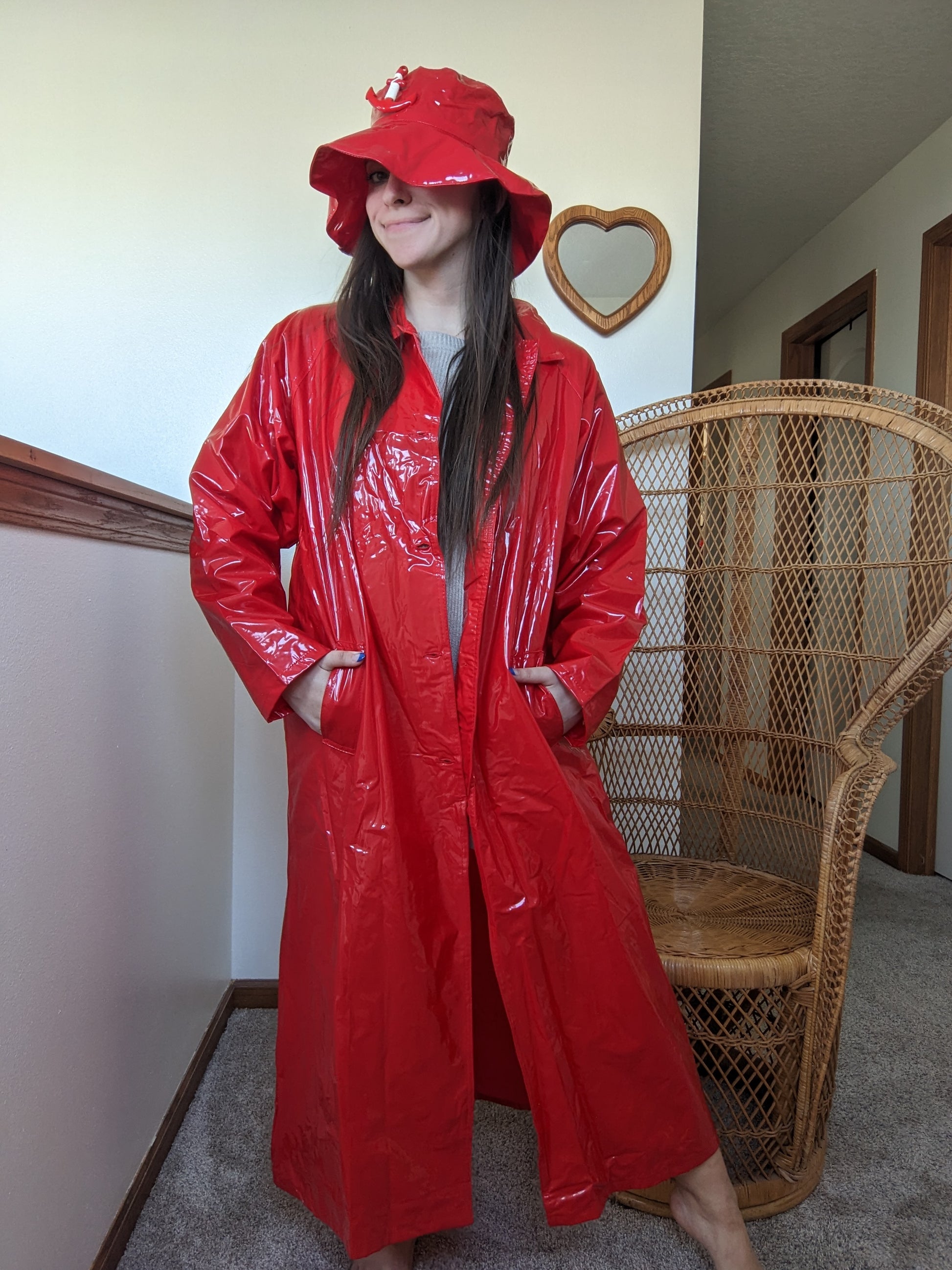 1990s vinyl raincoat & bucket hat Jacket Rad Bonnie's Vintage