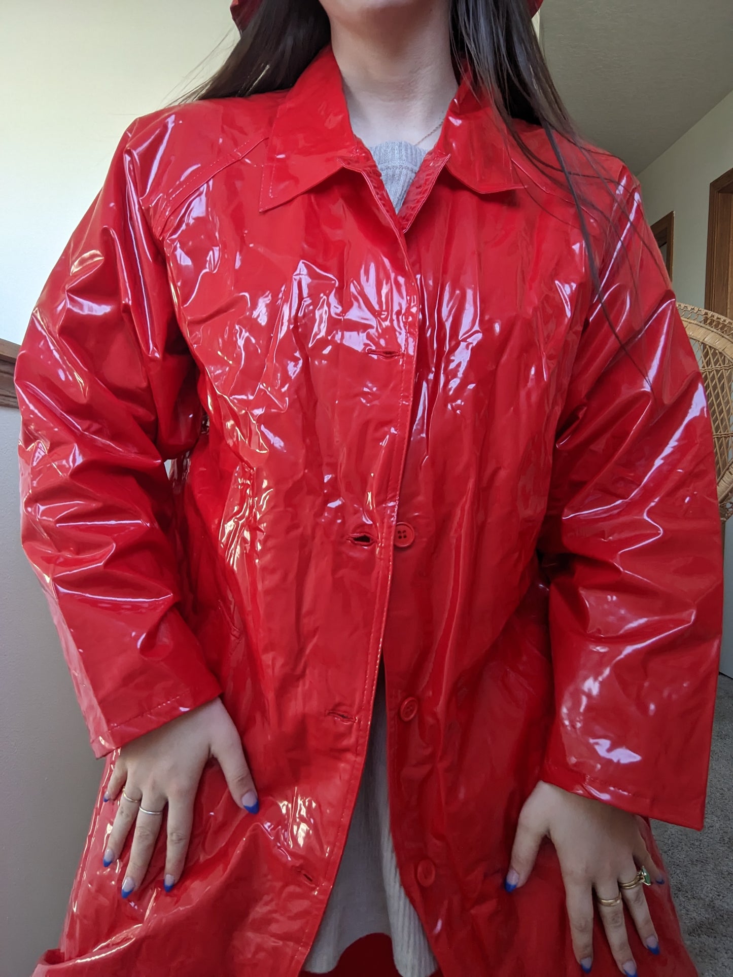 1990s vinyl raincoat & bucket hat Jacket Rad Bonnie's Vintage