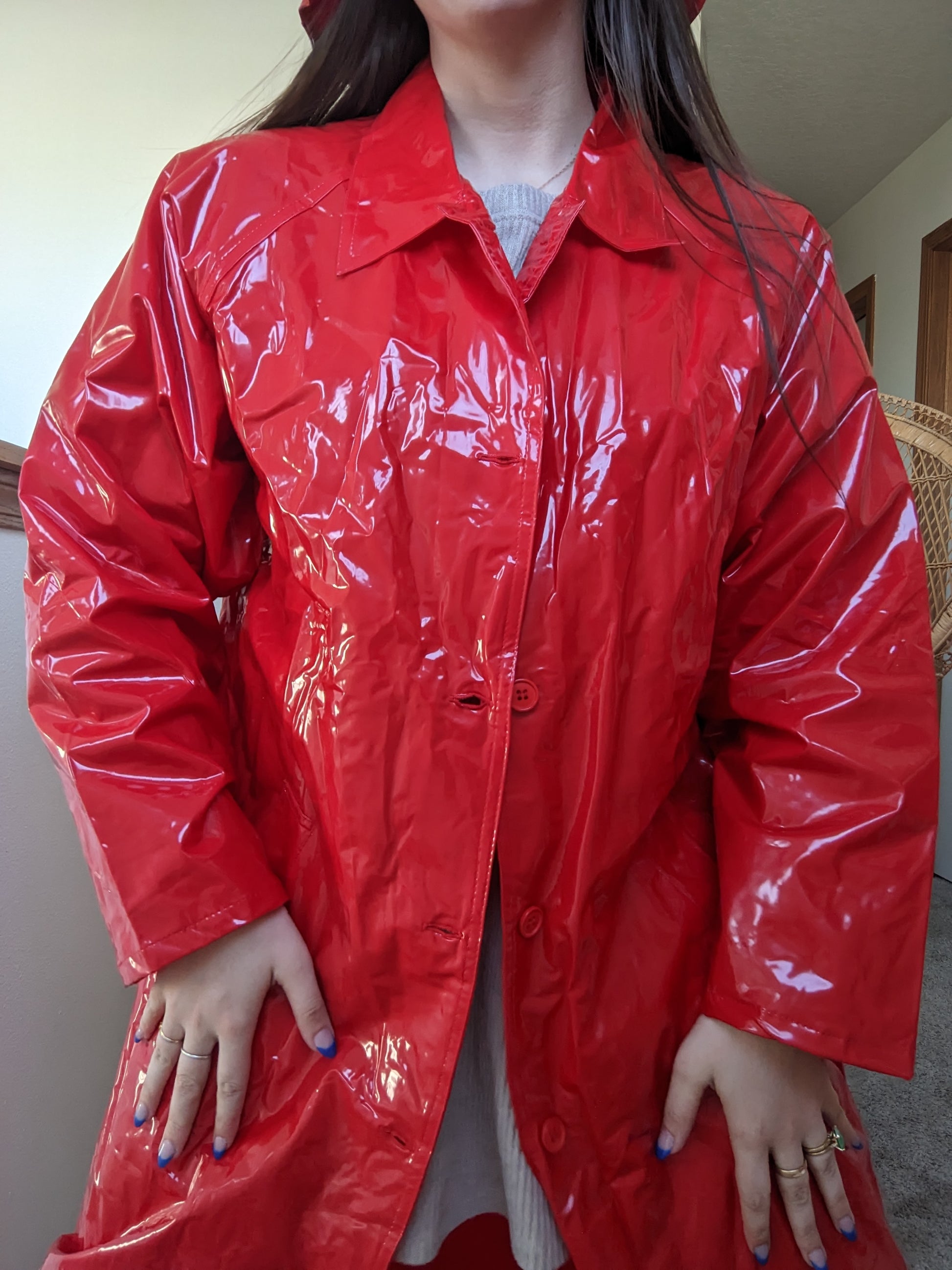 1990s vinyl raincoat & bucket hat Jacket Rad Bonnie's Vintage