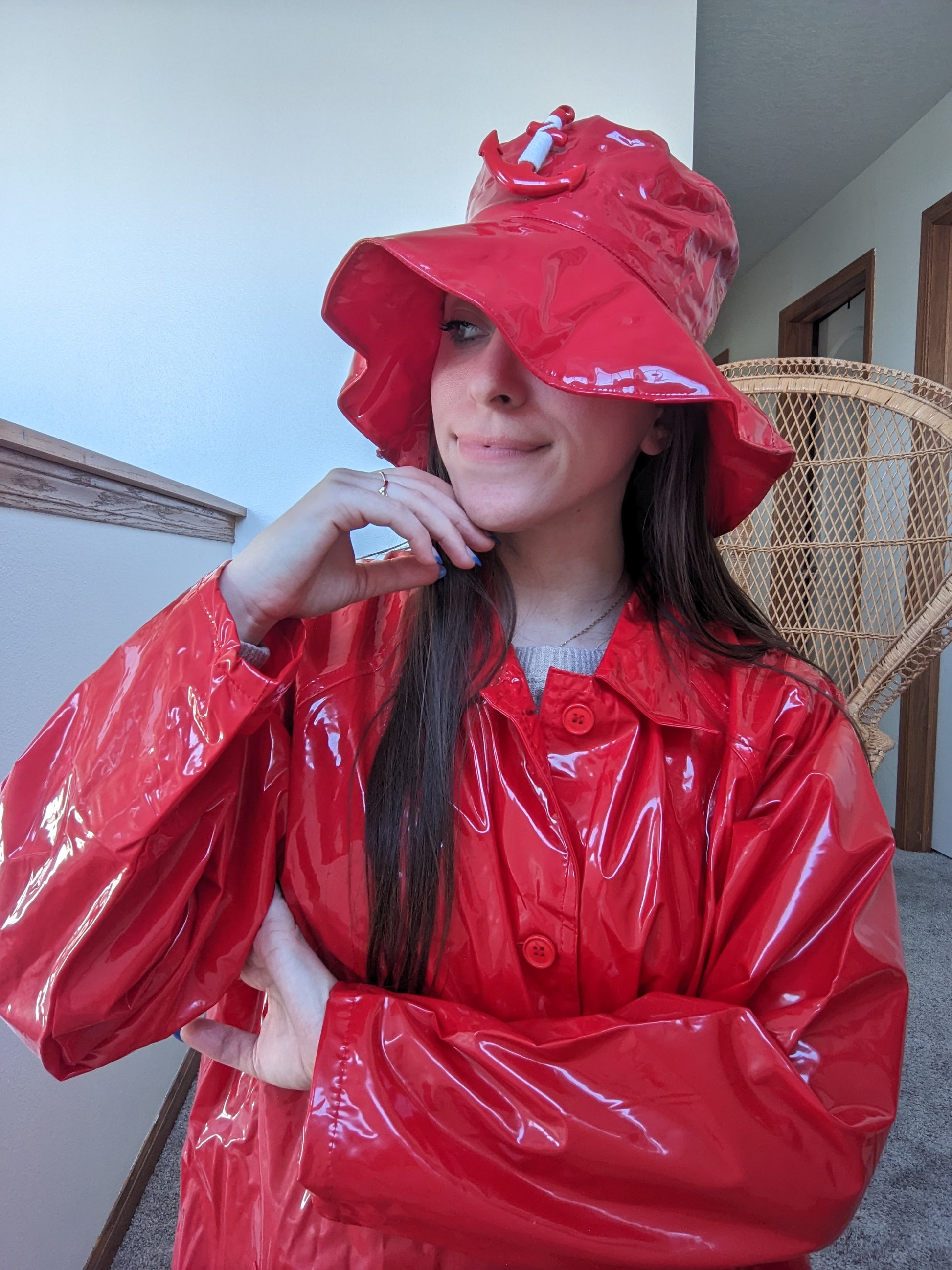 1990s vinyl raincoat & bucket hat Jacket Rad Bonnie's Vintage
